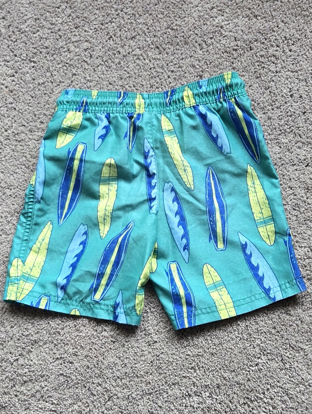 Carter's Toddler Boy Swim Set - Blue Rashguard & Green Surfboard Trunks, Size 4T - Picture 7 of 9